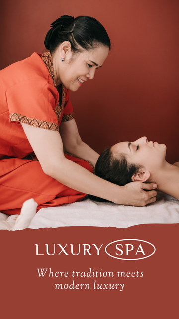 Beautiful Woman Having Massage In Spa Salon Instagram Video Story Πρότυπο σχεδίασης