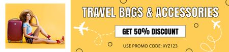 Seyahat Çantaları ve Aksesuarları Satış Teklifi Ebay Store Billboard Tasarım Şablonu