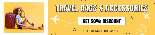 Ontwerpsjabloon van Ebay Store Billboard van Offer of Travel Bags and Accessories Sale