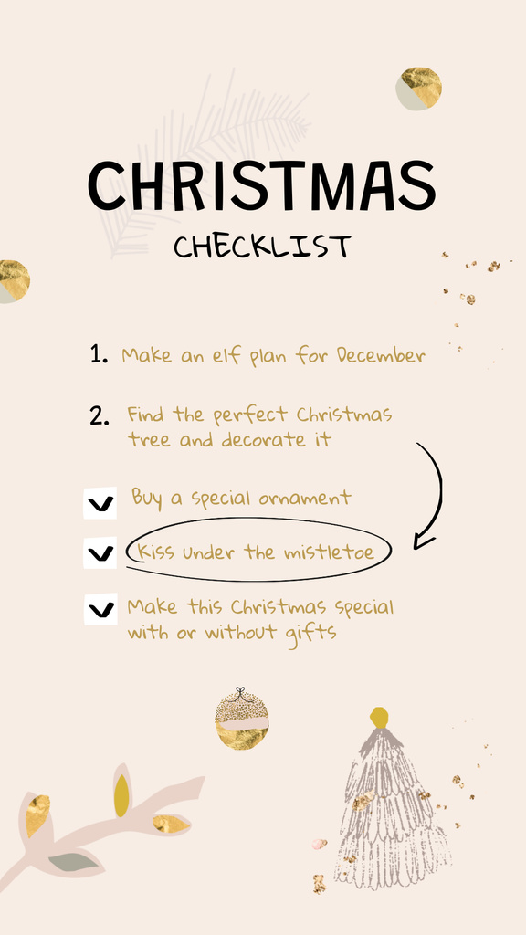 Christmas Checklist with Bright Decorations Instagram Story Šablona návrhu