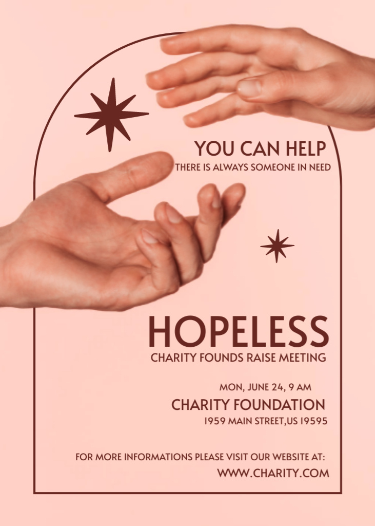 Plantilla de diseño de Charity Founds Raise Meeting Invitation 