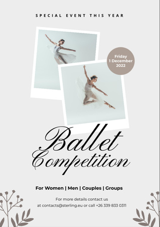 Ballet Competition Announcement Flyer A7 Šablona návrhu