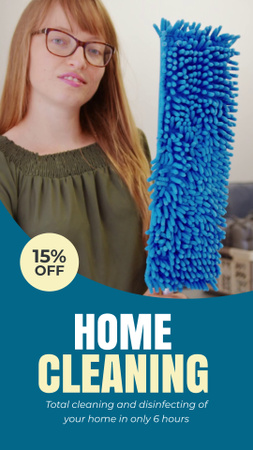 Platilla de diseño Home Cleaning Service With Discount And Mop TikTok Video