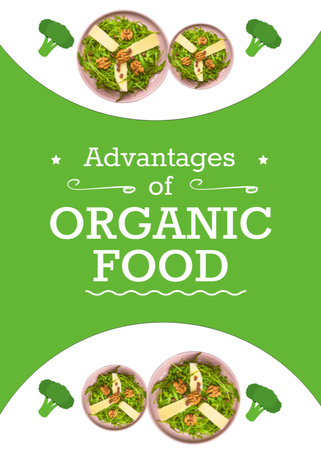 Information About Organic Food With Dishes Flayer Design Template