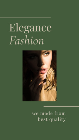 Fashion Ad with Beautiful Woman Instagram Story Modelo de Design