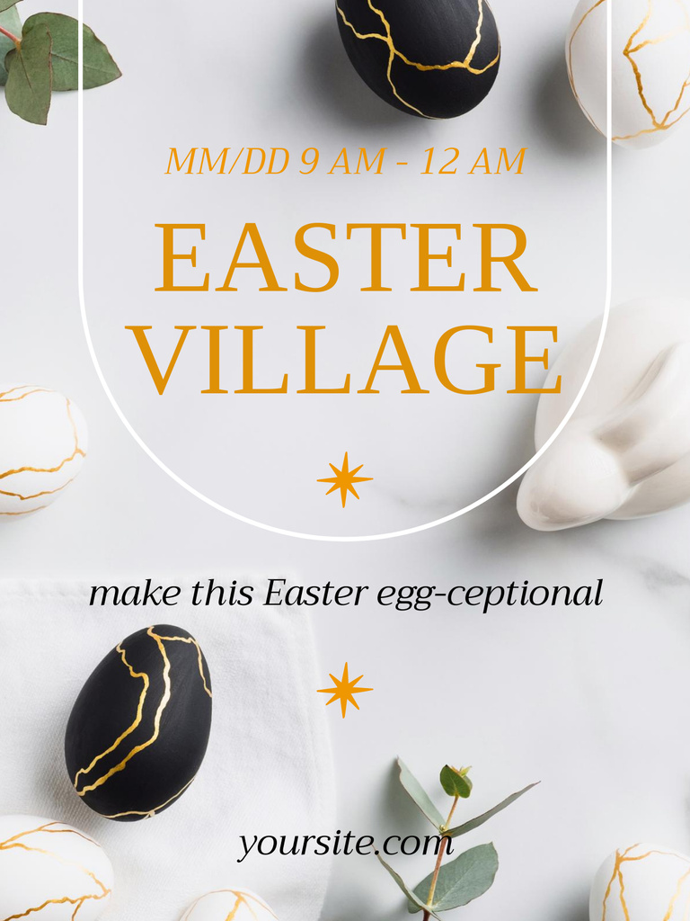 Easter Holiday Celebration Event with Eggs Poster US Modelo de Design