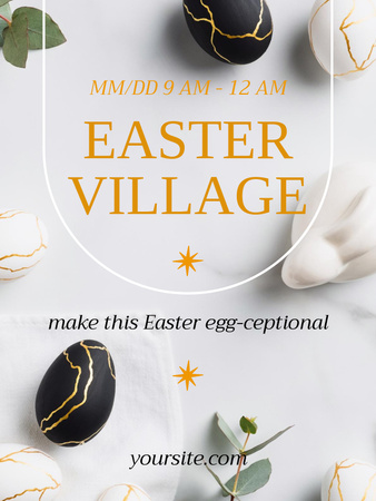 Easter Holiday Celebration Event with Eggs Poster US Design Template