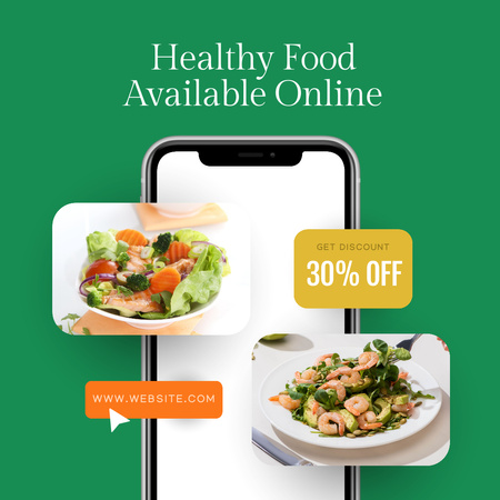Designvorlage Healthy Food Online Store Instagram Post für Instagram