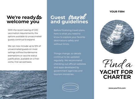 Designvorlage Spannendes Angebot für Yachttouren für Brochure Din Large Z-fold
