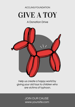 Hayır Amaçlı Çocuk Oyuncakları Toplama Poster Tasarım Şablonu