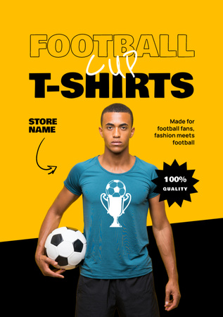 Football Team T-Shirts Sale Flyer A5 Design Template