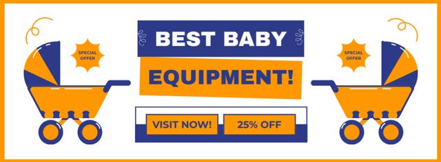 Ontwerpsjabloon van Facebook cover van Best Equipment for Small Baby at Discount
