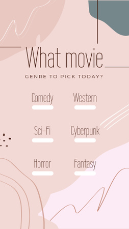 Form about Movie genres Instagram Story Design Template