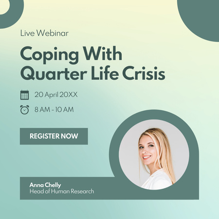 Invitation to Webinar on Overcoming Quarter Life Crisis Instagram Design Template
