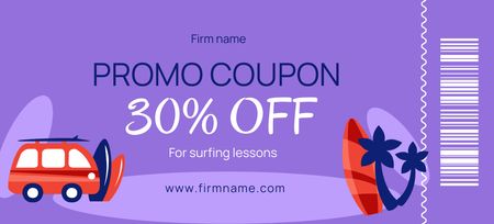 Surfing School Ad with Discount Coupon 3.75x8.25in tervezősablon