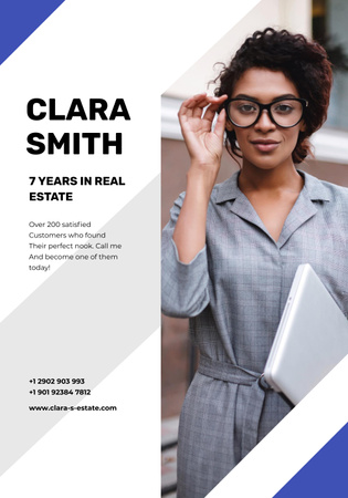 Real Estate Agent Services with Confident Woman Poster 28x40in Πρότυπο σχεδίασης