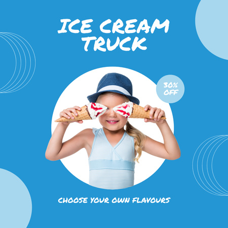 Discount Offer on Yummy Sweet Ice Cream Instagram tervezősablon