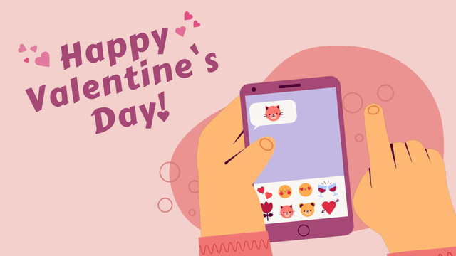Man sending Valentine's Day messages Full HD video Design Template