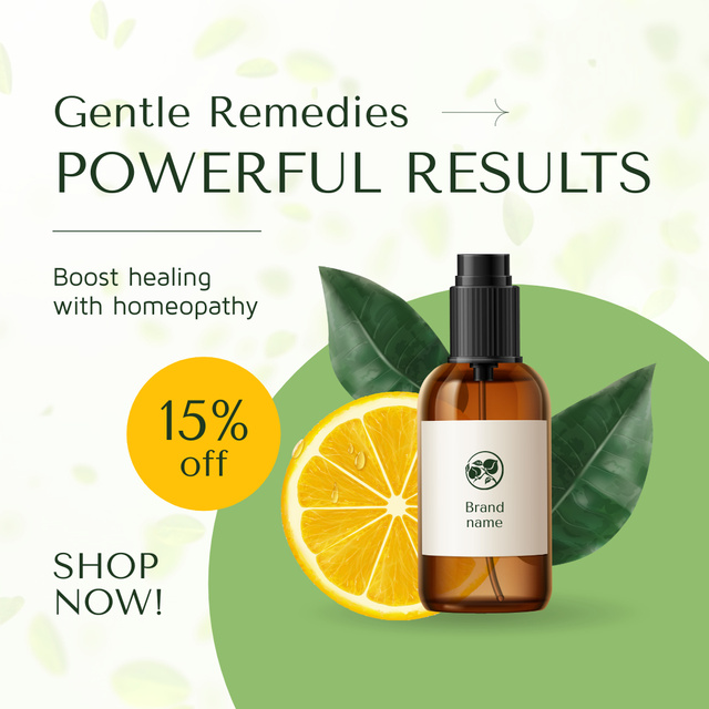 Powerful Homeopathy Remedies At Reduced Price Animated Post Design Template