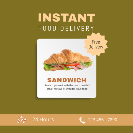 Tasty Sandwich Offer Instagram Modelo de Design