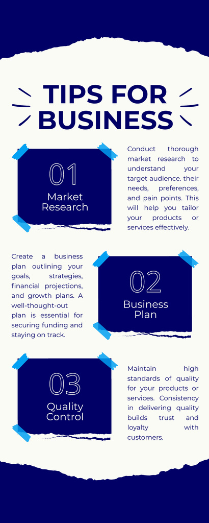 Szablon projektu Steps and Tips for Business Infographic