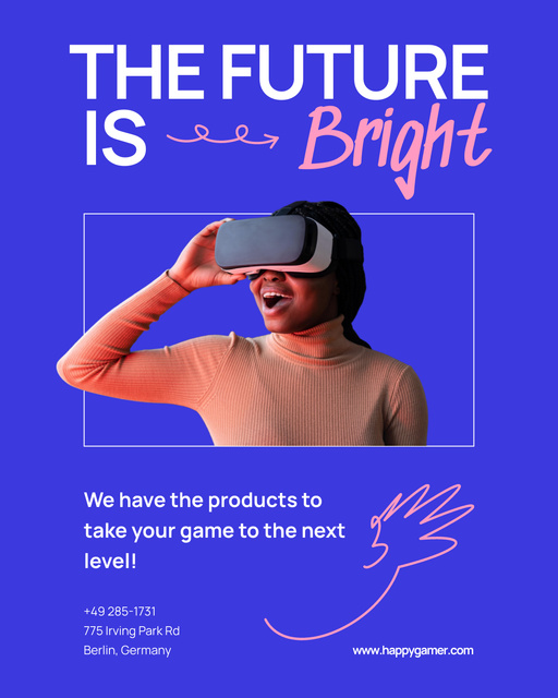 Elite VR Glasses And Equipment for Gaming Offer Poster 16x20in tervezősablon