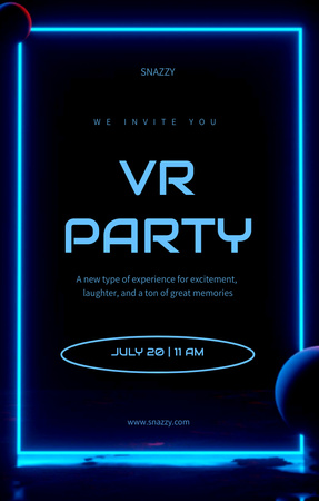 Virtual Party Announcement Invitation 4.6x7.2in Modelo de Design