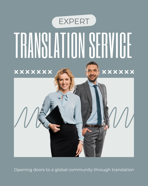 Szablon projektu Expert Level Translation Service With Booking Offer Instagram Post Vertical