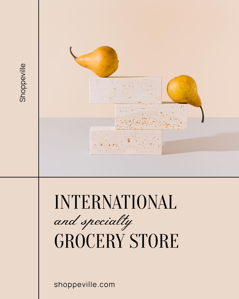 Ad of International Grocery Shop Poster 16x20in Πρότυπο σχεδίασης