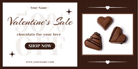 Valentine's Day Chocolate Sale Twitter Design Template