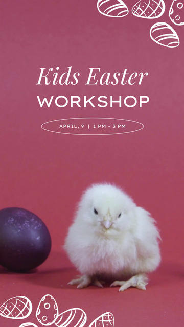Designvorlage Chicken With Egg And Kids Festive Workshop Offer für TikTok Video