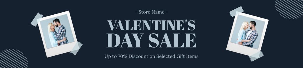 Valentine's Day Sale with Couple of Lovers Ebay Store Billboard Tasarım Şablonu
