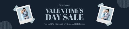 Valentine's Day Sale with Couple of Lovers Ebay Store Billboard Design Template