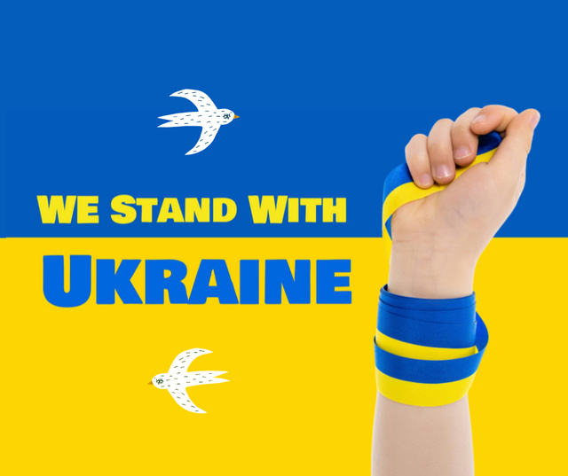 Call to Stand with Ukraine with Doves Facebook tervezősablon