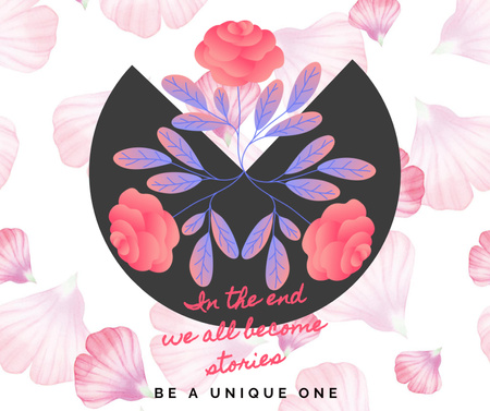 Wise Words with Flowers Facebook Design Template