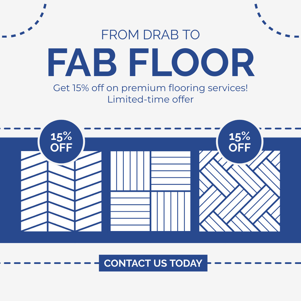 Flooring Installation Discount Offer Instagram ADデザインテンプレート