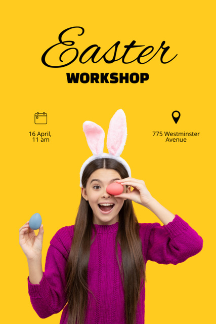 Playful Easter Craft Workshop Announcement Flyer 4x6in – шаблон для дизайна