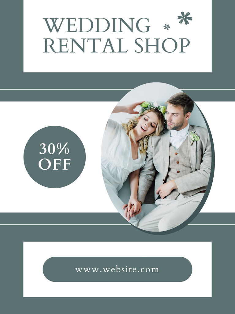 Wedding Dress and Suit Rental Poster USデザインテンプレート
