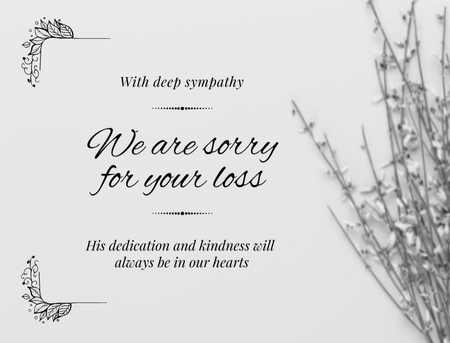 Sympathy Phrase with Dry Flowers Postcard 4.2x5.5in Design Template