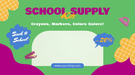 Useful School Stationery At Discounted Rates Offer Full HD video Design Template