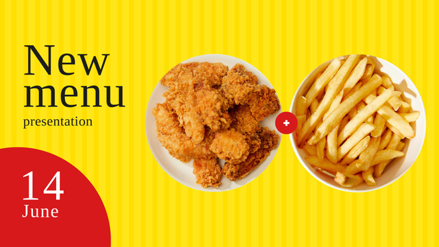 Fast food menu offer nuggets and fries FB event cover – шаблон для дизайна