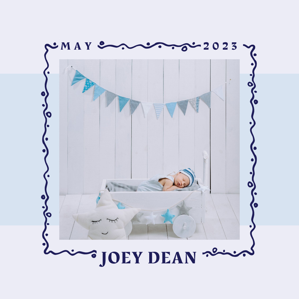 Plantilla de diseño de Adorable Sleeping Newborn Baby Photo Book 