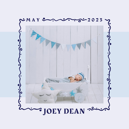 Adorable Sleeping Newborn Baby Photo Book Design Template