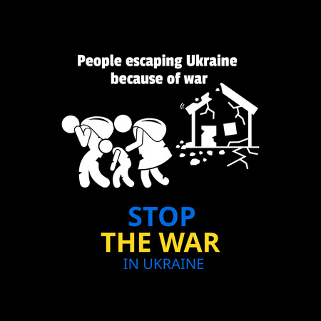 People Escaping Ukraine Because of War Instagram Design Template