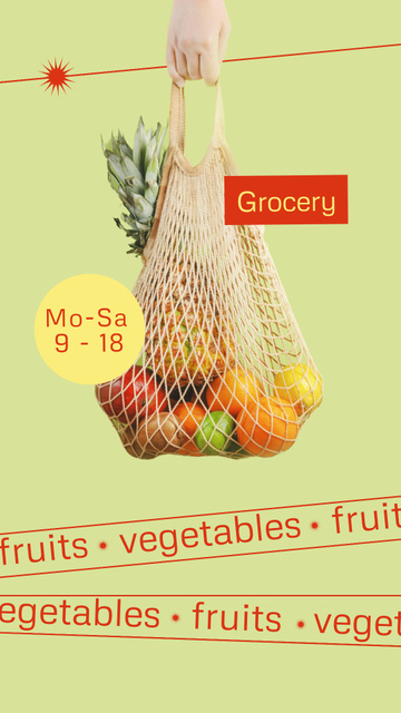 Grocery Store Ad Instagram Story Design Template