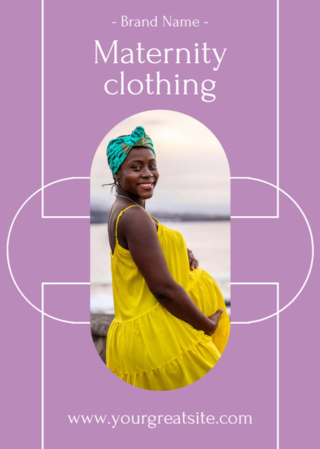 Szablon projektu Maternity Clothing Ad with Happy Pregnant Woman Flayer