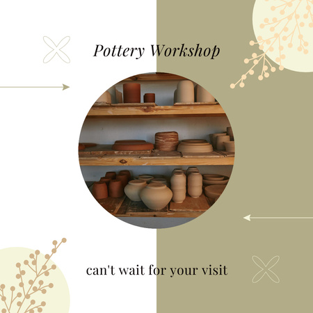 Announcement of Pottery Workshop with Handmade Earthenware Animated Post Design Template