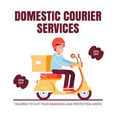 Domestic Courier Services and Solutions Instagram AD Design Template