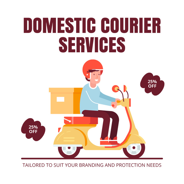 Domestic Courier Services and Solutions Instagram AD – шаблон для дизайну