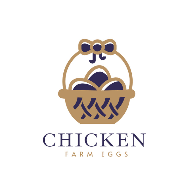 Chicken farm eggs logo design Logoデザインテンプレート